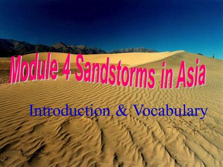 Module 4 Sandstorms in Asia