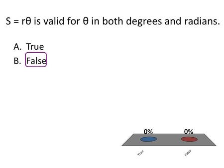 S = rθ is valid for θ in both degrees and radians.