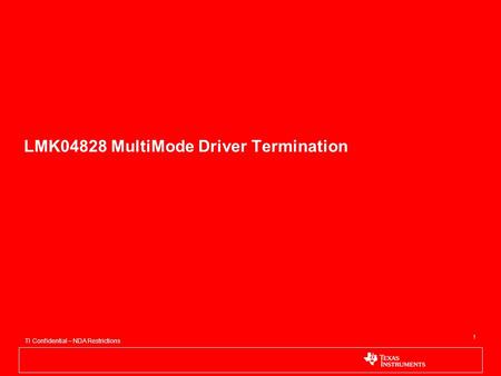 LMK04828 MultiMode Driver Termination