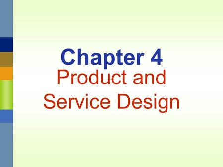 Product and Service Design