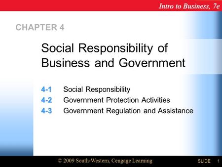 Social Responsibility of Business and Government