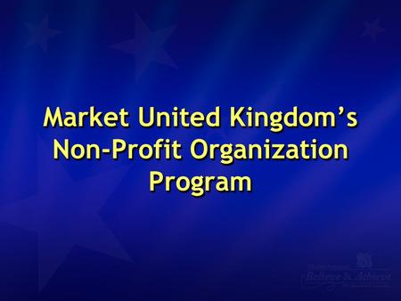 Market United Kingdom’s Non-Profit Organization Program.