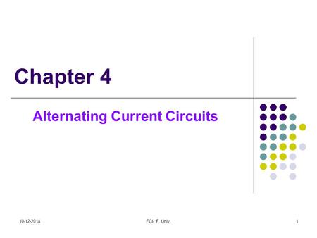 Alternating Current Circuits