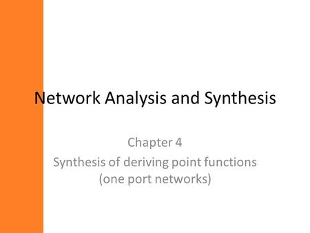 Network Analysis and Synthesis