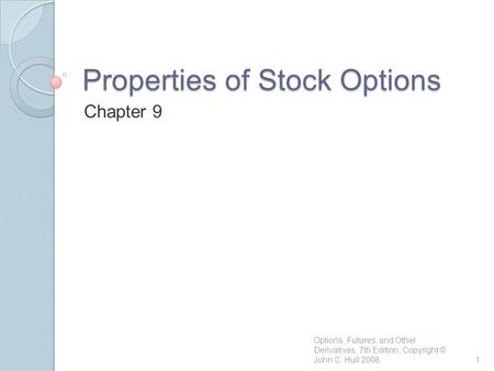 Properties of Stock Options