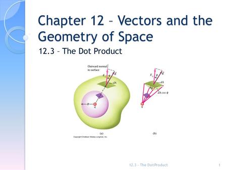 Chapter 12 – Vectors and the Geometry of Space