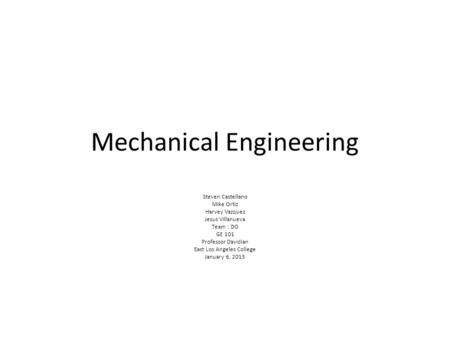 Mechanical Engineering