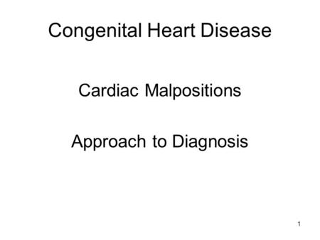 Congenital Heart Disease