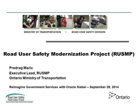 Road User Safety Modernization Project