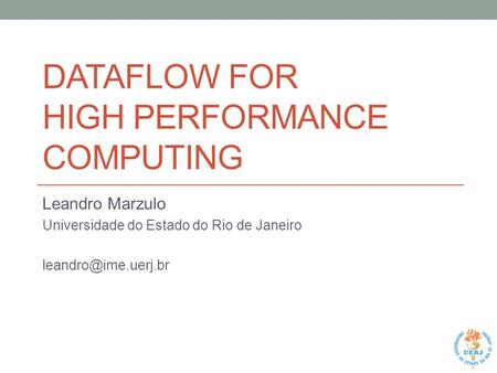 Dataflow for High Performance Computing