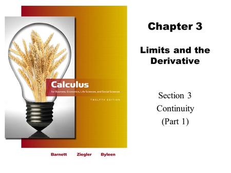 Chapter 3 Limits and the Derivative