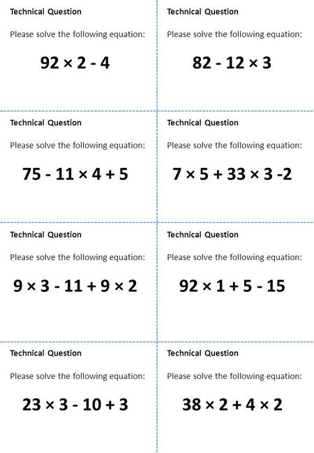 Technical Question Technical Question