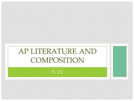 AP Literature and Composition