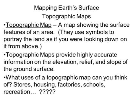 Mapping Earth’s Surface