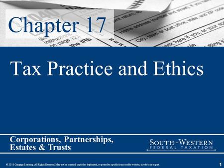 © 2011 Cengage Learning. All Rights Reserved. May not be scanned, copied or duplicated, or posted to a publicly accessible website, in whole or in part.