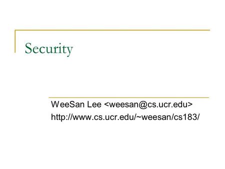 Security WeeSan Lee