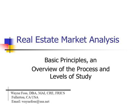 Real Estate Market Analysis