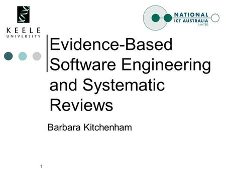 Evidence-Based Software Engineering and Systematic Reviews