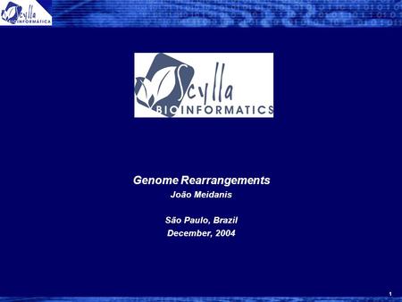 1 Genome Rearrangements João Meidanis São Paulo, Brazil December, 2004.