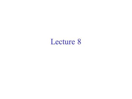 Lecture 8. Why do we need residual networks? Residual networks allow one to reverse flows if necessary. If we have taken a bad path then residual networks.