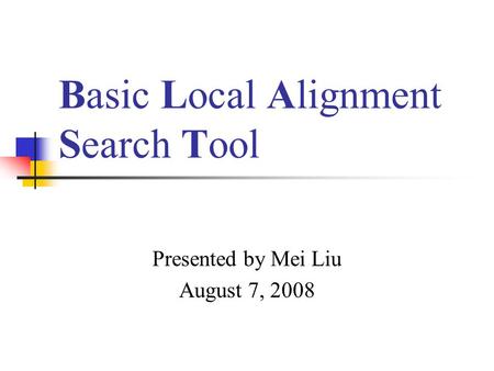 Basic Local Alignment Search Tool