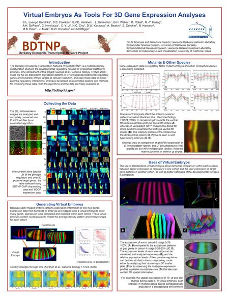 B 5:0-3% 5:9-25% 5:51-75% Introduction The Berkeley Drosophila Transcription Network Project (BDTNP) is a multidisciplinary collaboration studying the.