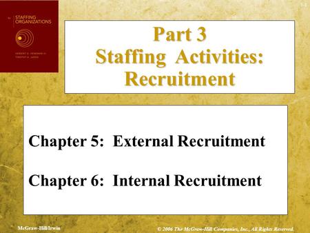 Part 3 Staffing Activities: Recruitment