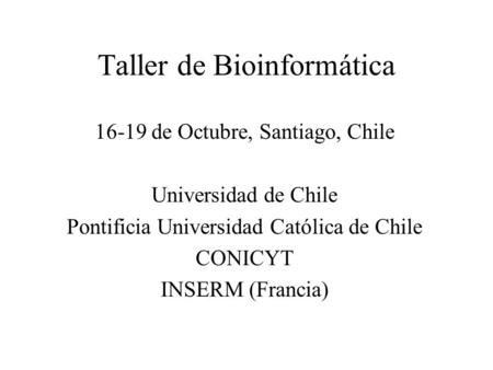 Taller de Bioinformática