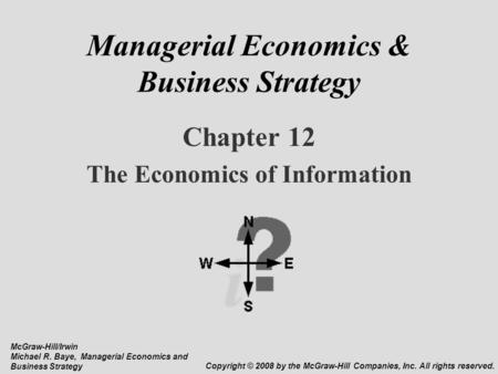 Managerial Economics & Business Strategy