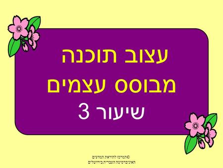 © המרכז להוראת המדעים האוניברסיטה העברית בירושלים