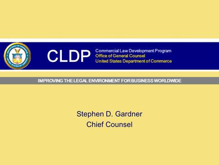 Stephen D. Gardner Chief Counsel Commercial Law Development Program Office of General Counsel United States Department of Commerce CLDP TEXT IMPROVING.