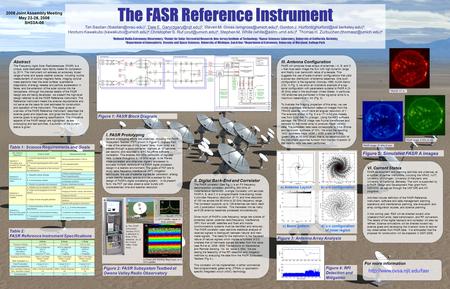 The FASR Reference Instrument Tim Bastian 1, Dale E. 2, Steven M. Gross 4, Gordon J.