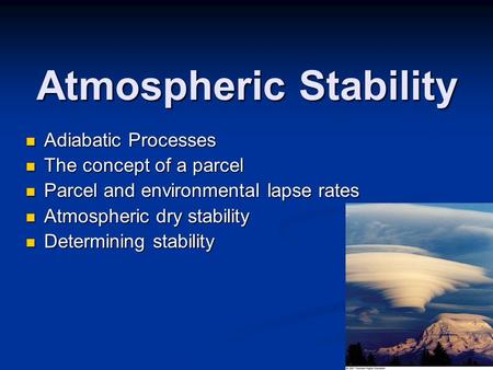 Atmospheric Stability