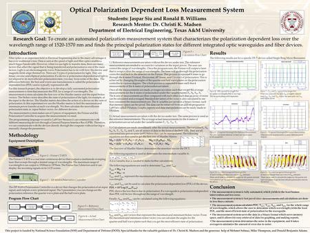 Results The following results are for a specific DUT device called Single Ring Micro Resonator: Figure 6 – PDL against Wavelength Plot Figure 7 – T max.