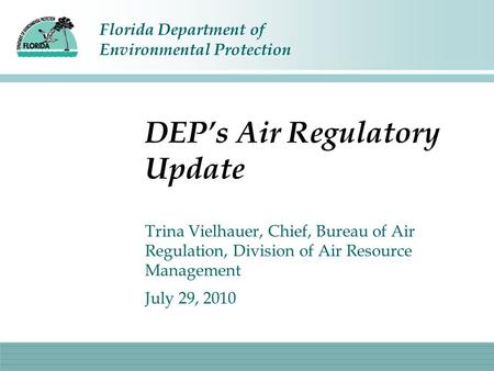 DEP’s Air Regulatory Update