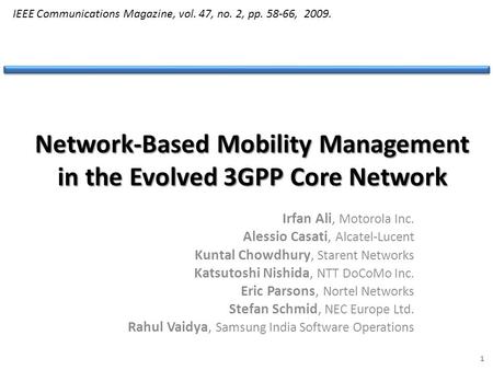 Network-Based Mobility Management in the Evolved 3GPP Core Network