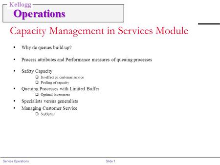 Capacity Management in Services Module