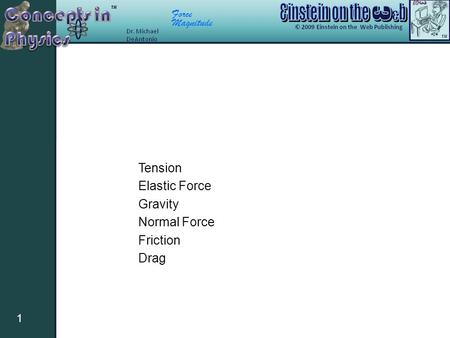 Force Magnitude 1 Tension Elastic Force Gravity Normal Force Friction Drag.