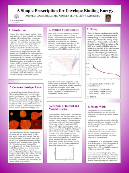 A Simple Prescription for Envelope Binding Energy ANDREW LOVERIDGE, MARC VAN DER SLUYS, VICKY KALOGERA 1. Introduction Between thirty and fifty percent.