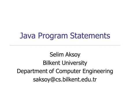 Java Program Statements