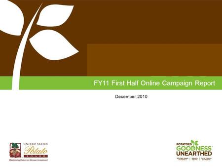 FY11 First Half Online Campaign Report December, 2010.