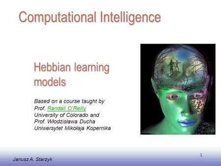 EE141 1 Hebbian learning models Janusz A. Starzyk Computational Intelligence Based on a course taught by Prof. Randall O'ReillyRandall O'Reilly University.