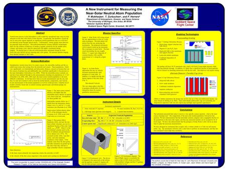 A New Instrument for Measuring the Near-Solar Neutral Atom Population P. Mukherjee a, T. Zurbuchen a, and F. Herrero b a Department of Atmospheric, Oceanic,