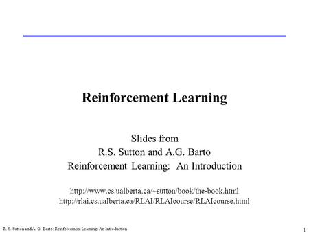 Reinforcement Learning