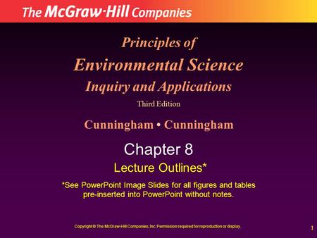 Environmental Science Inquiry and Applications Cunningham • Cunningham