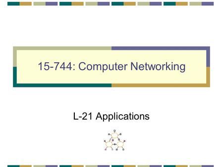 15-744: Computer Networking L-21 Applications. L -21; 11-21-02© Srinivasan Seshan, 20022 Next Lecture: Application Networking HTTP Adaptive applications.