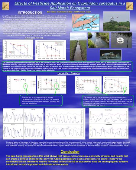 Effects of Pesticide Application on Cyprinidon variegatus in a Salt Marsh Ecosystem Long Island has extensive salt marsh ecosystems that are frequently.