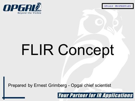 FLIR Concept Prepared by Ernest Grimberg - Opgal chief scientist.