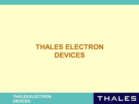 THALES ELECTRON DEVICES