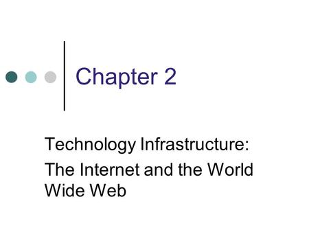 Technology Infrastructure: The Internet and the World Wide Web